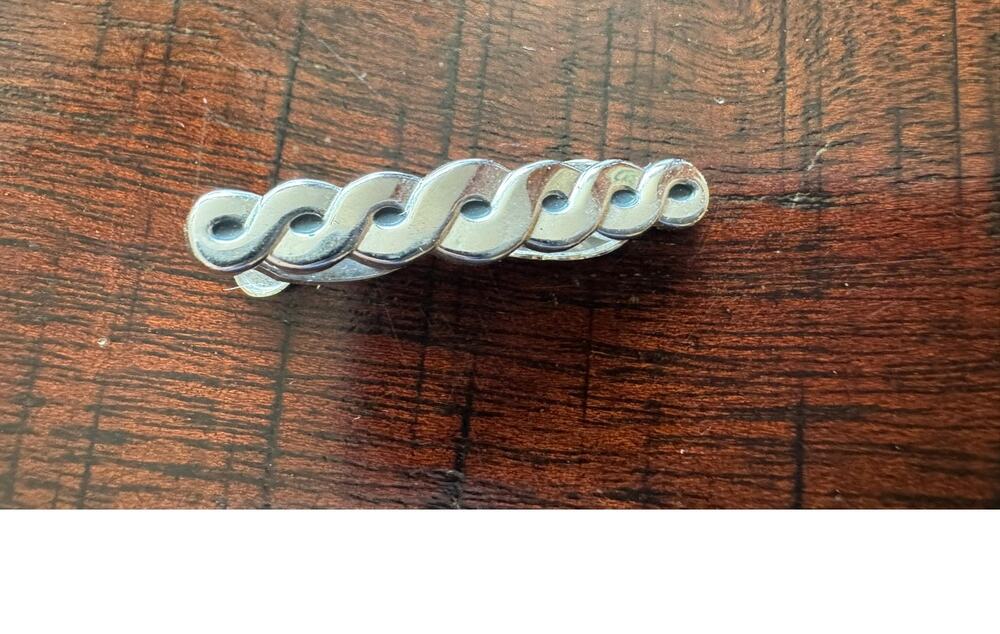 Vintage Hickok USA Silver Tone Wave Tie Bar Tie Clip Modernist